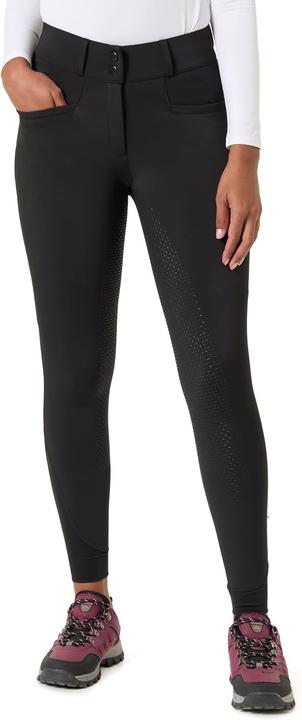 HKM Keep Warm Sil. volledig zitvl Verwarmde Rijbroek voor dames Zwart 36 (36)