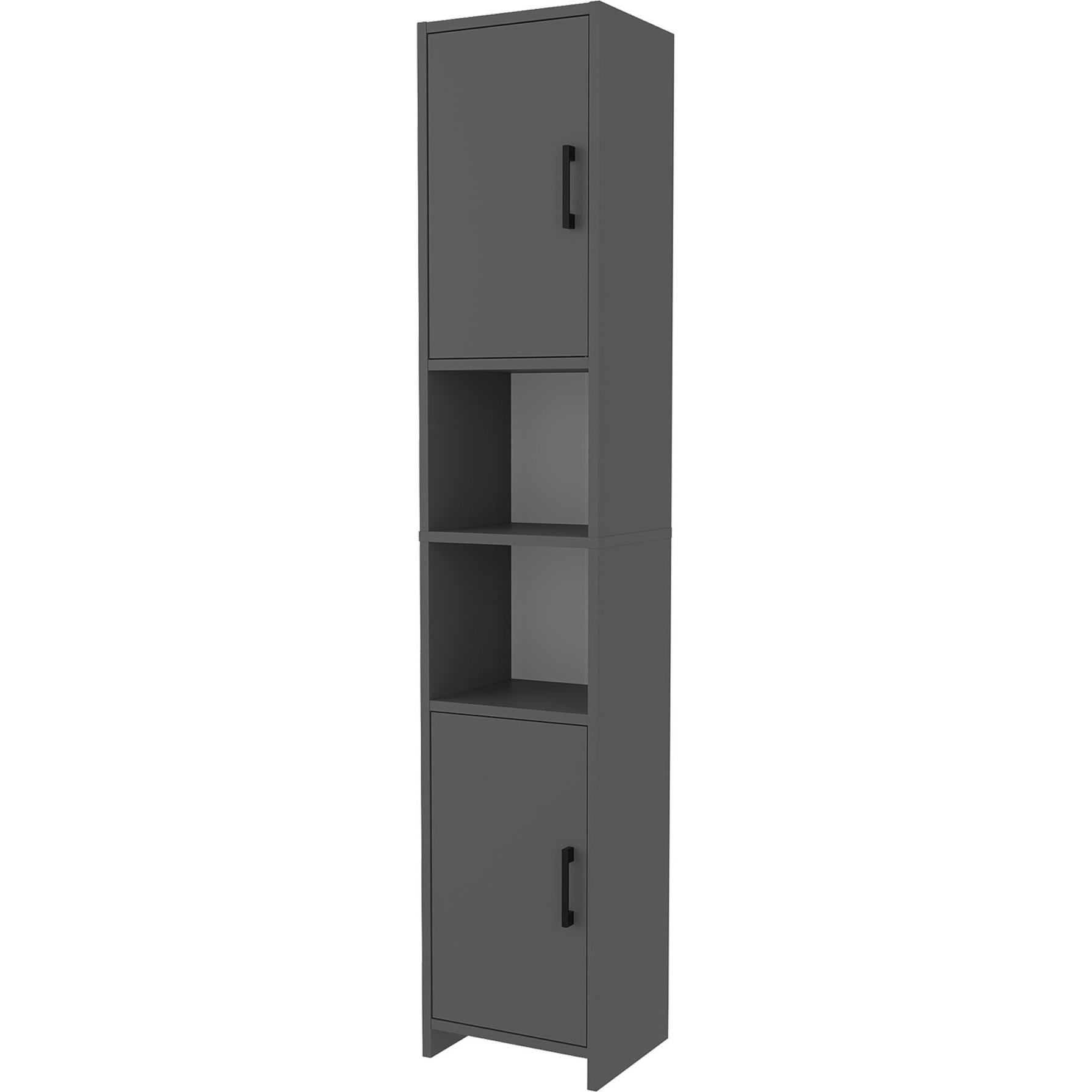 En.Casa, Regal, Hochschrank Rautrina 180x35x30 cm Anthrazit (180 x 35 x 30 cm)