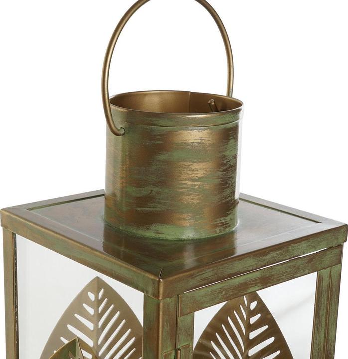 Immagine prodotto DKD Home Decor Laterne Gold Metall 16,5 x 16,5 x 50 cm Pflanzenblatt