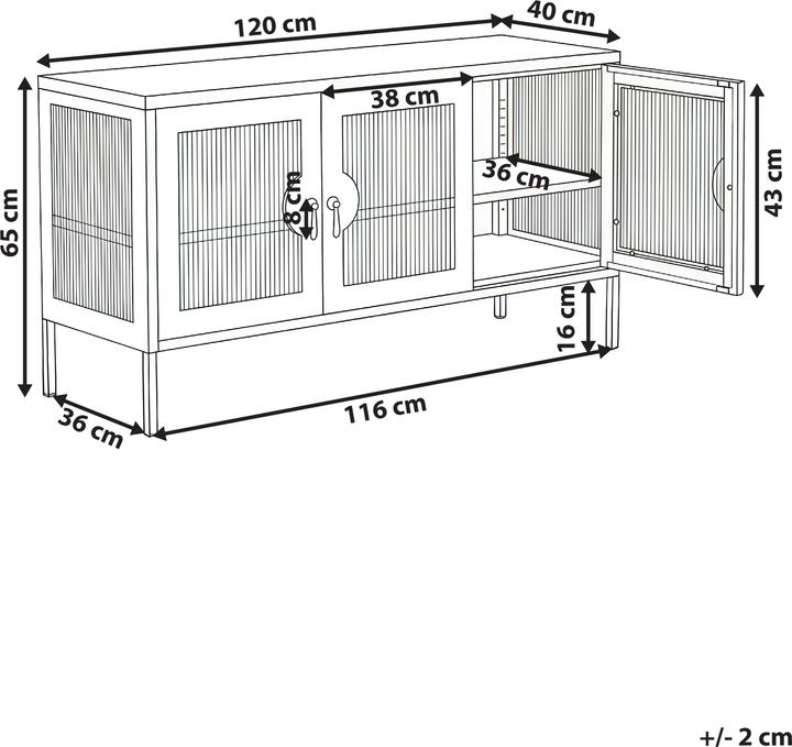 Image du produit Beliani Gleora (120 x 40 x 65 cm)