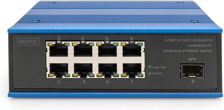 Produktbild Digitus 8-port 10/100/1000BASE-TX+1000Base-FX Industrial Ethernet Switch (8 Ports)