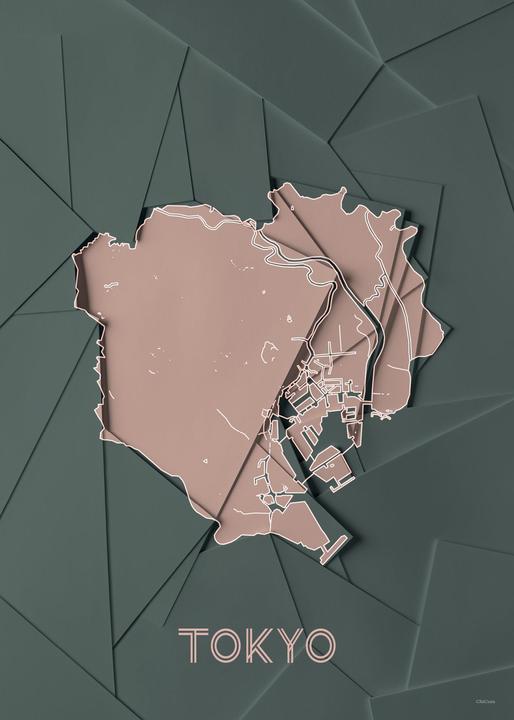 Produktbild ChiCura Maps Tokyo green (50 x 70 cm)