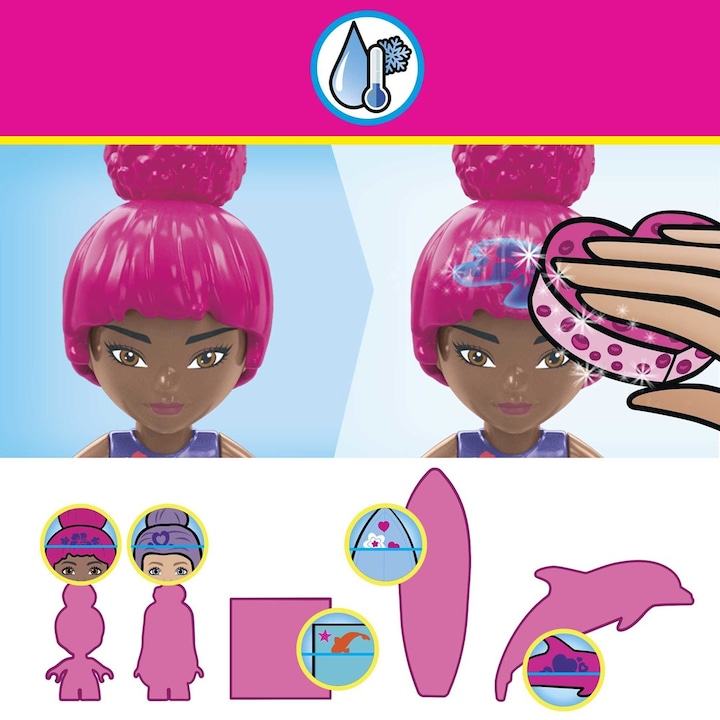 Image du produit Mattel Mega Construx Barbie - Kit d'aventure du dauphin à couleurs ouvertes