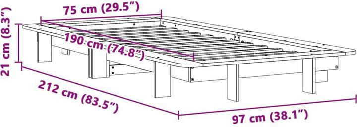 Image du produit vidaXL Bettgestell (75 x 190 cm)