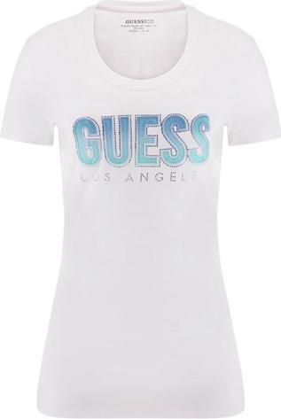 Actual product image Guess Damen T-Shirt Glitter Degrad Weiss (L)