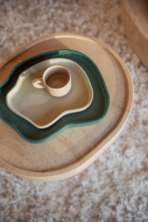 Produktbild Zuiver Revolt Trays Set of 2 Green/Ivory