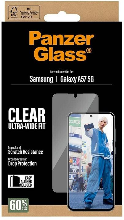 Produktbild PanzerGlass Displayschutz Samsung Galaxy A57 | Ultra-Wide Fit m. EasyAligner (1 Stk., Samsung Galaxy A57)