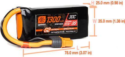 Produktbild 1300mAh 3S 11.1V Smart G2 LiPo 30C IC3 (11.10 V, 1300 mAh)