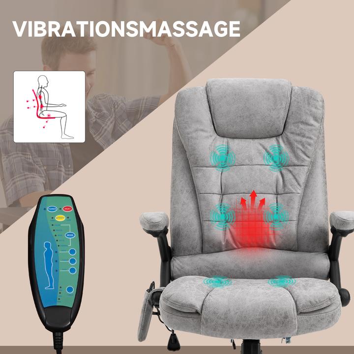 Actual product image Vinsetto Massagestuhl Technologiegewebe (100% Polyester), Schaumstoff Grau (46 - 56 cm)