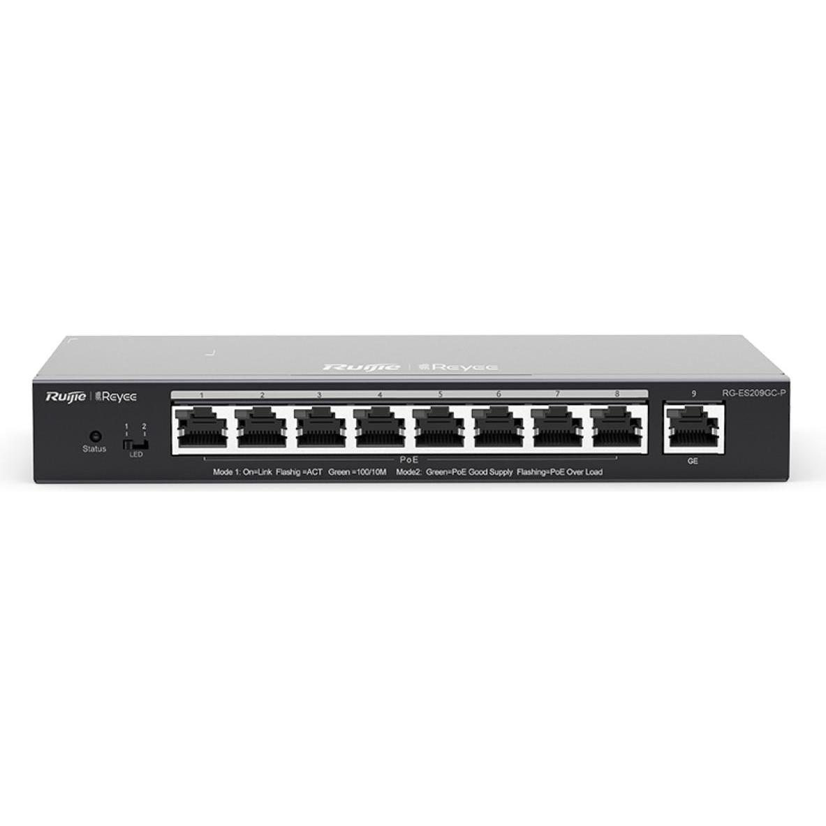 Thumbnail - Ruijie NET SWITCH 9PORT 1000M POE+ (9 Ports), Netzwerk Switch, Schwarz