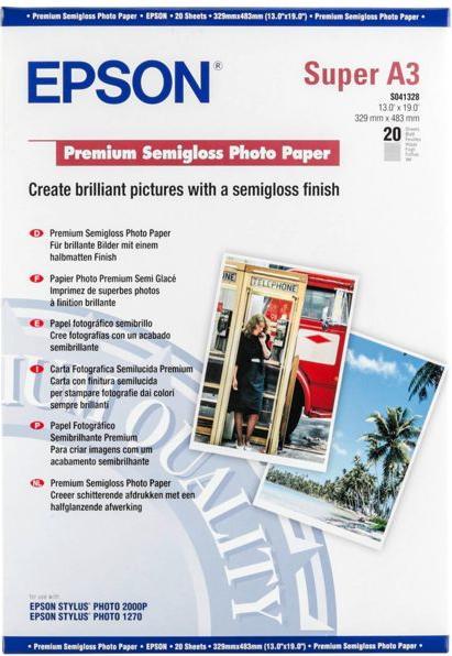 Immagine prodotto Epson Semigloss Premium (250 g/m², A3+, 20 pz.)