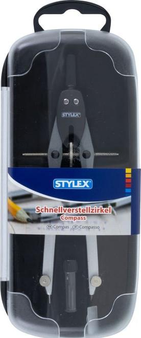 Produktbild Stylex Schnellverstellzirkel Ombreaus Metall, mit Mitteltriebspindel, Zirkellänge ca. 150 mm, Radius max. 1