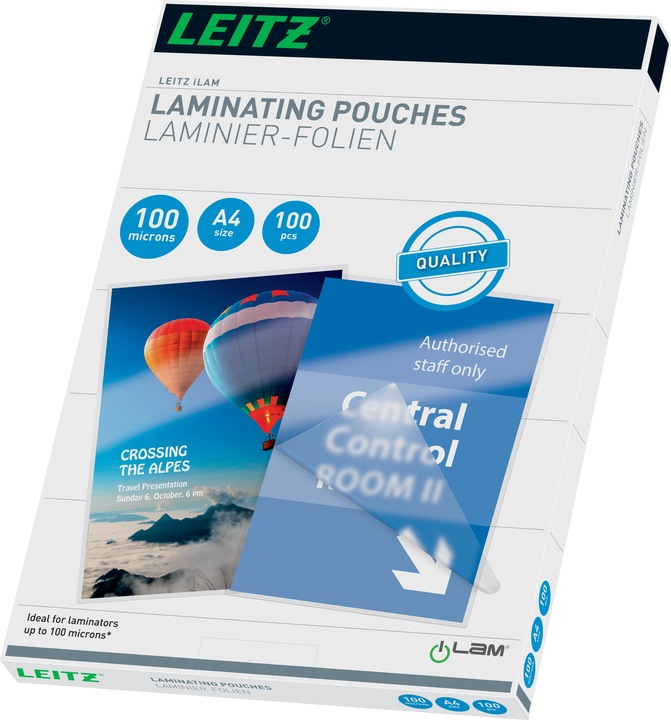 Produktbild Leitz Heisslaminierfolien (A4, 100 Stück, 100 µm)