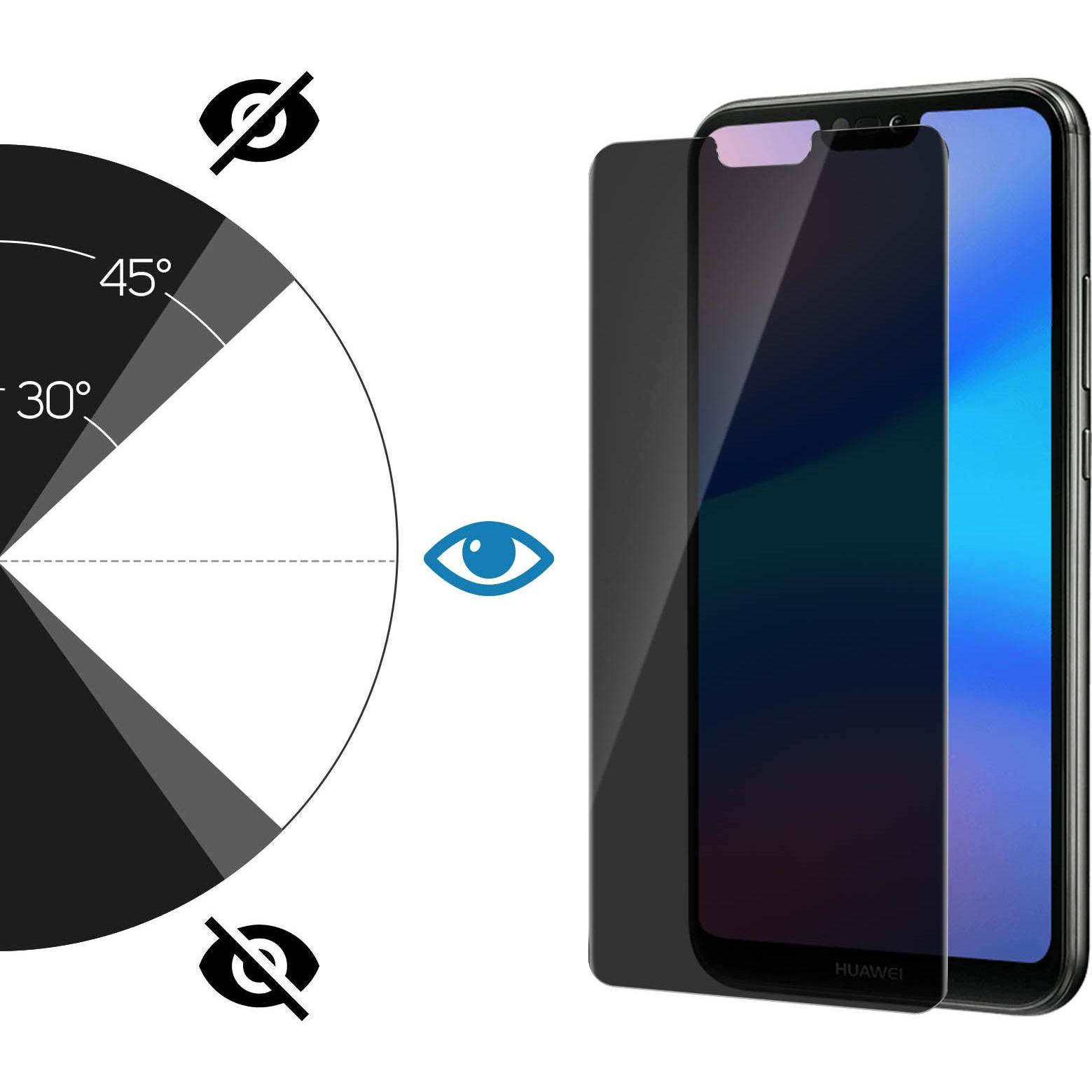 Avizar Privacy Bilschirmschutz aus Glas (3 Stück, Huawei P20 Lite), Smartphone Schutzfolie, Schwarz