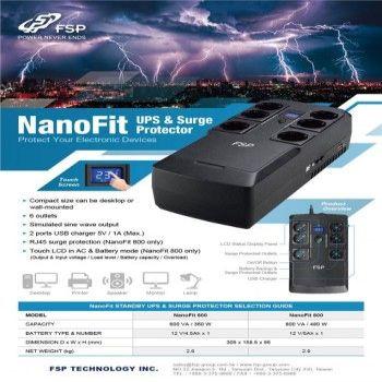 Actual product image Fortron NanoFit 600 (600 VA, 180 W, Standby UPS)