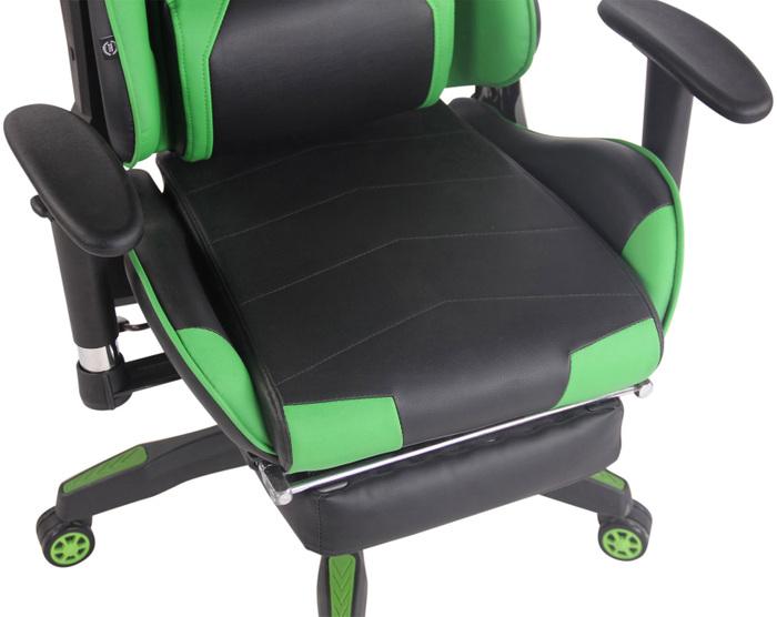 Image du produit CLP Chaise de bureau Racing Turbo avec repose-pieds, noir/vert