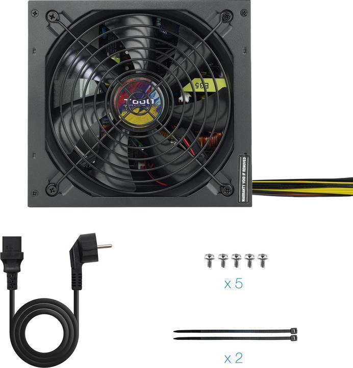 Actual product image Tooq Technology Alimentation ATX TooQ Apolo - 650W (Noir) (650 W)