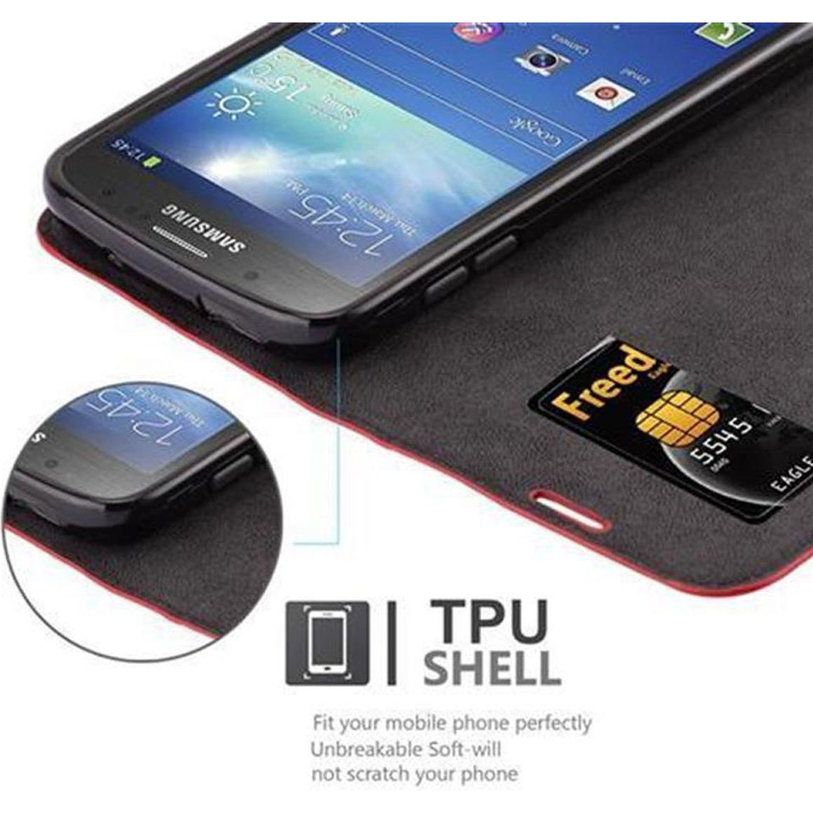 Thumbnail - Cadorabo Book Invisible Magnet Cover (Samsung Galaxy S4 Active), Smartphone Hülle, Rot