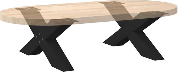 Image du produit vidaXL Pieds de table basse en X 2 pcs. noir 70x(30-31) cm acier Pied de table
