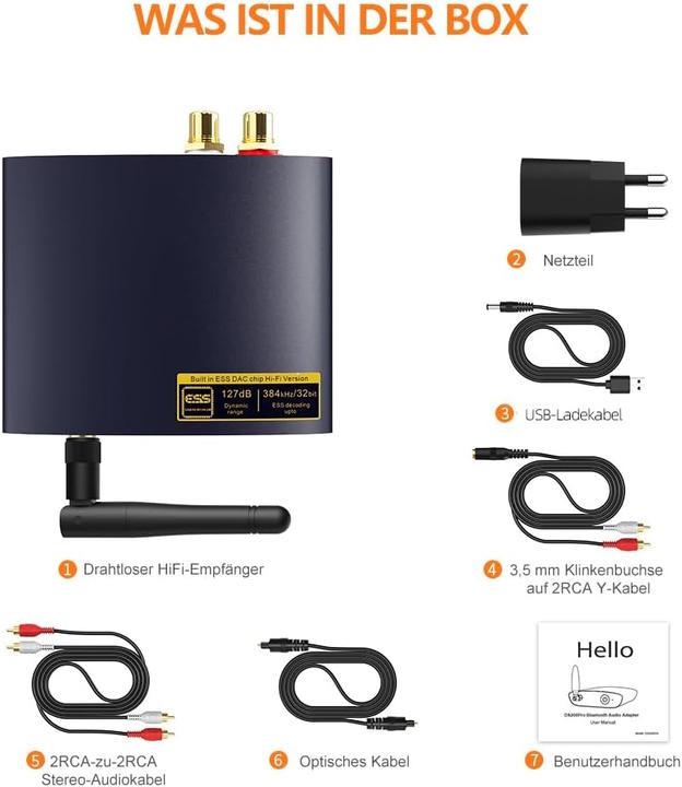 Produktbild 1Mii HiFi Bluetooth Musikempfänger DS200Pro mit LDAC und aptX HD (Empfänger)