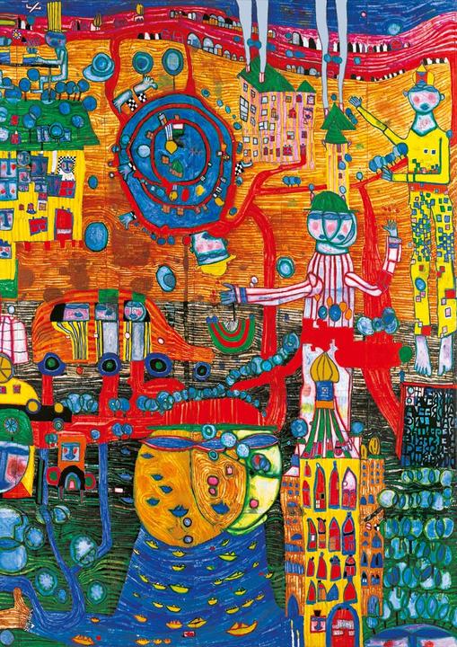 Produktbild Bluebird Puzzle 1000 pieces Hundertwasser - The 30 Days Fax Painting, 1996 (1000 Teile)