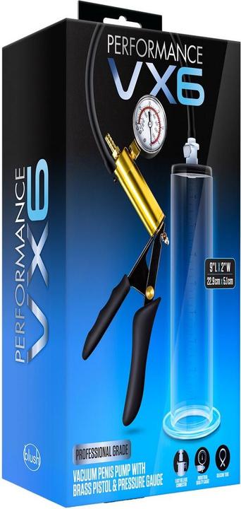 Actual product image Blush Performance Vx6 Vacuum Penis Pump Clear