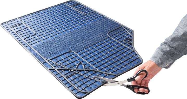 Actual product image Walser Universal rubber car mat set, 4-piece car mats, can be cut to size (2 front mats + 2 rear mats)