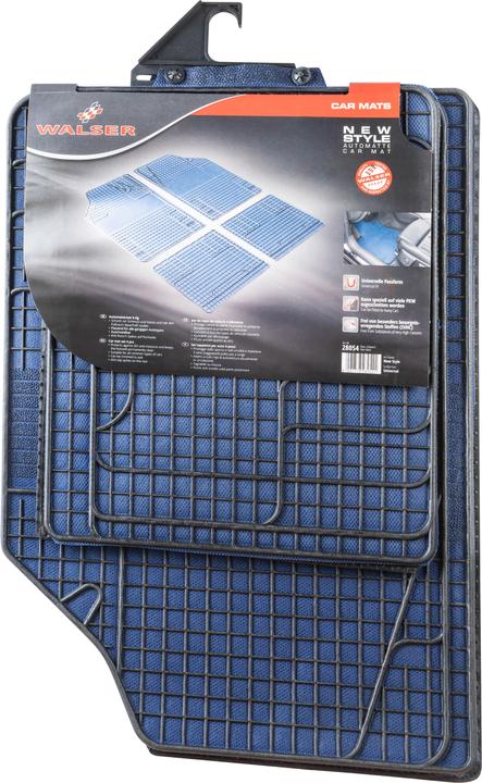 Actual product image Walser Universal rubber car mat set, 4-piece car mats, can be cut to size (2 front mats + 2 rear mats)