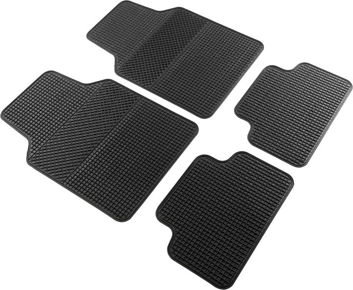 Walser Universal Auto-Gummimatten-Set EVO, Automatten 4-teilig zuschneidbar Fussmatten (2 Vordermatten + 2 Rückmatten)