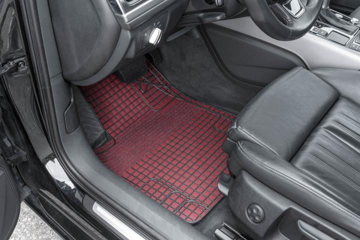 Actual product image Walser Universal rubber car mat set, 4-piece car mats, can be cut to size, anti-slip (2 front mats + 2 rear mats)