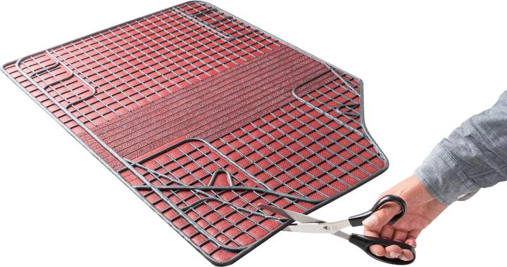 Actual product image Walser Universal rubber car mat set, 4-piece car mats, can be cut to size, anti-slip (2 front mats + 2 rear mats)