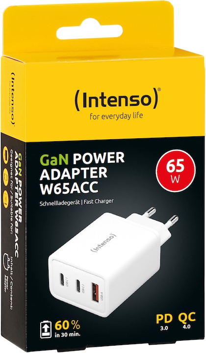 Produktbild Intenso 1x USB-A auf 2x USB-C GAN Adapter weiss (65 W)