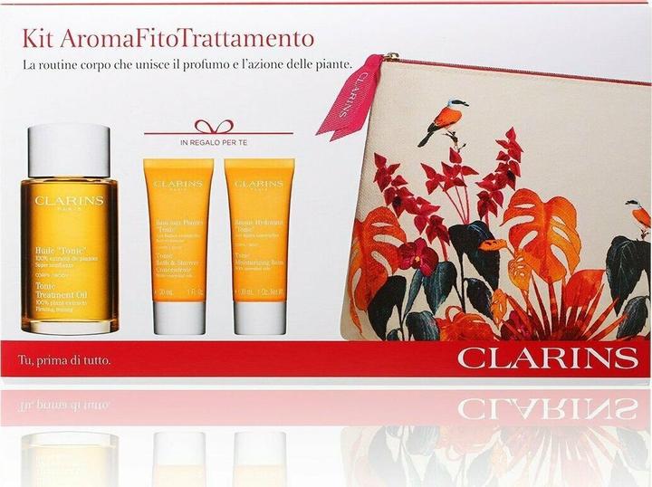 Clarins Set Tonic Treatment Oil 100mltonic Bathshower Concentrate 30mltonic Moisturizing Balm 30ml (Body care set, Facial care set)