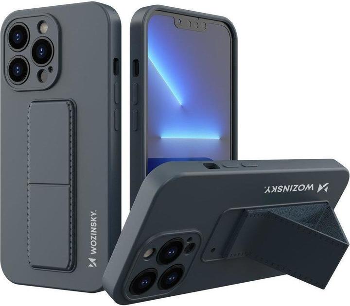 Image du produit Wozinsky Kickstand Case étui en silicone avec support pour iPhone 13 Pro Max bleu marine (Apple iPhone 13 Pro Max)