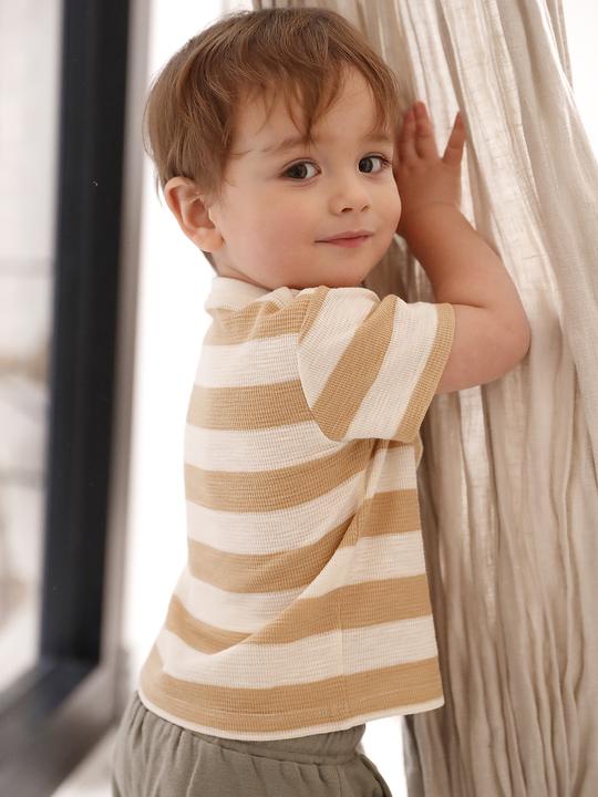 Actual product image Vertbaudet Bio-Kollektion: Gestreiftes Baby Shirt aus Waffelpikee (62)