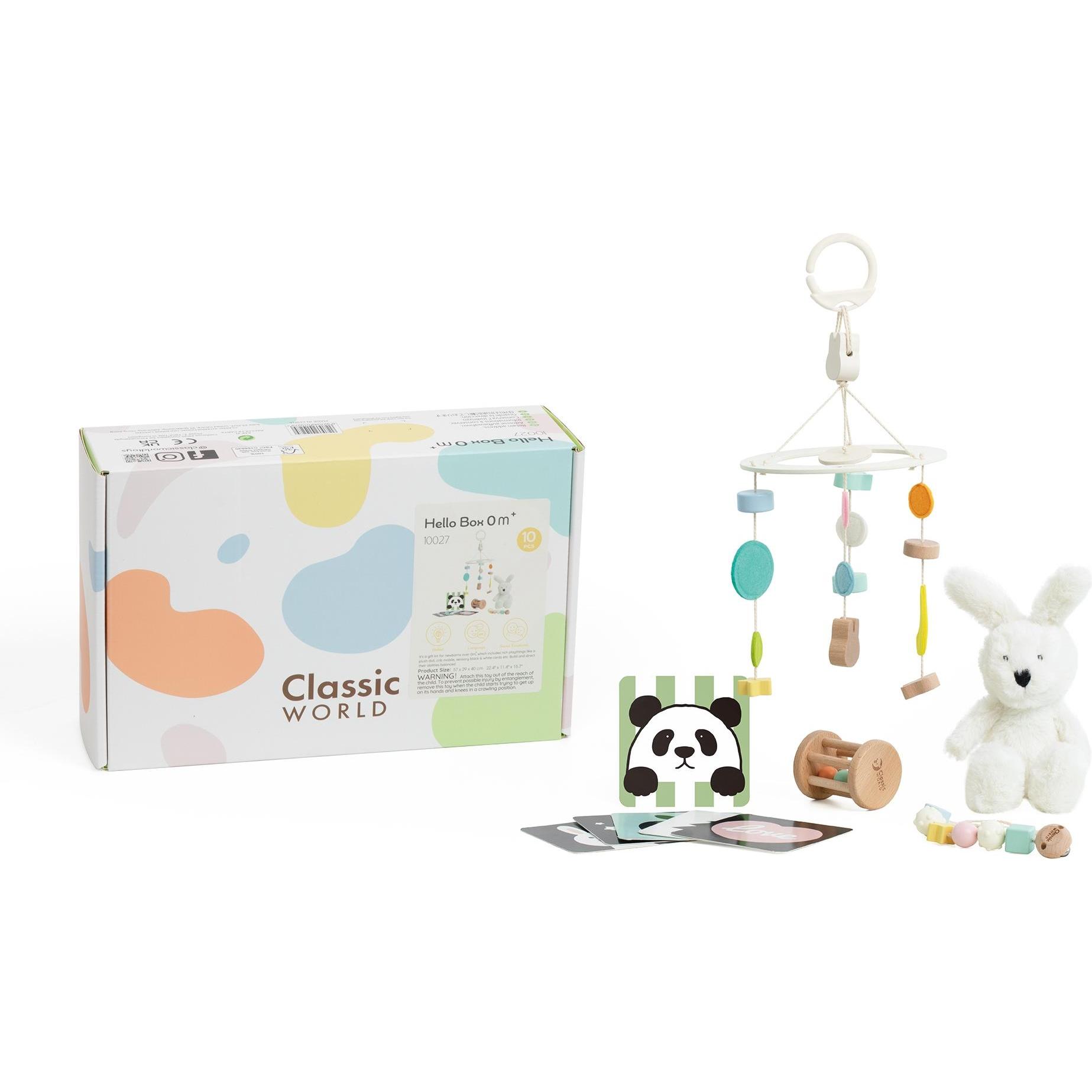 Tooky Toy, Collana, Scatola dei giocattoli Baby Hello 0-6 mesi, (Laminato, Legno dell'albero del tè, Faggio)