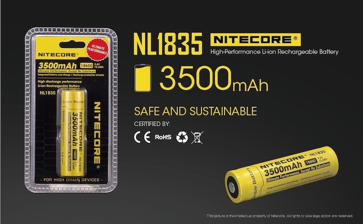 Produktbild Nitecore 18650 USB Akku 3500mAh NL1835r