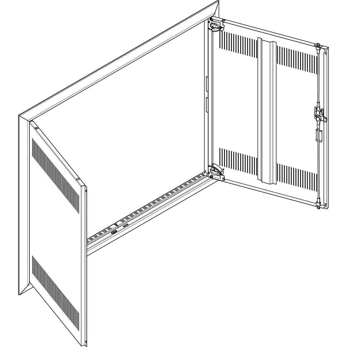 ABN, Verteilerschrank Zubehör, Blendrahmen + Tür mit Lüftungsschlitz für UP/HW-Feldverteiler 4x5-reihig GBRU45TL