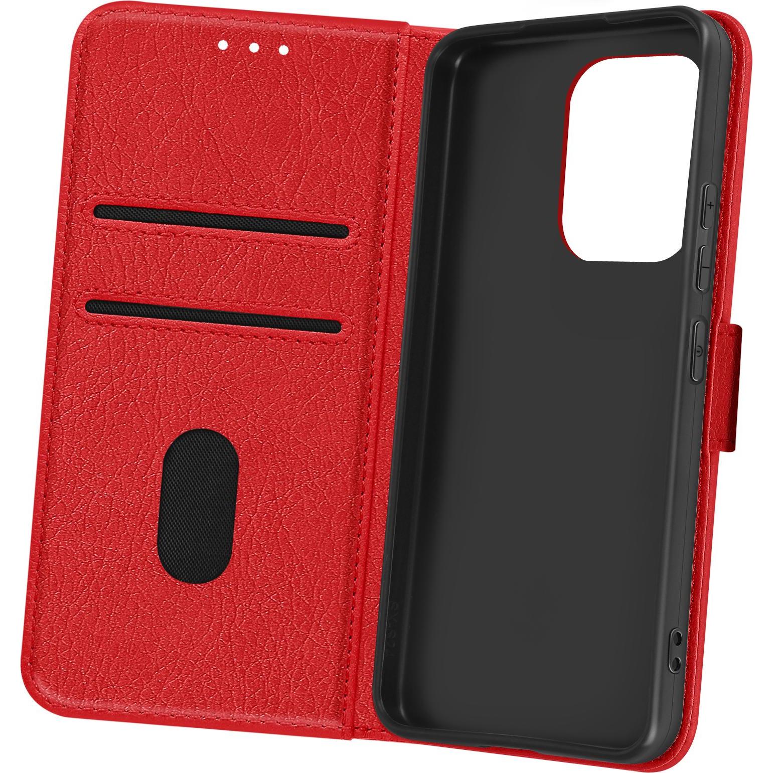 Avizar Chesterfield Wallet Cover Series (Xiaomi Redmi Note 13), Smartphone Hülle, Rot