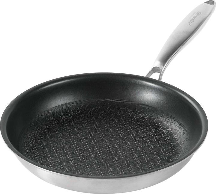 Actual product image Silverstar Stainless steel pan 24 cm with non-stick coating for induction and oven (Frying pan, Stainless steel)