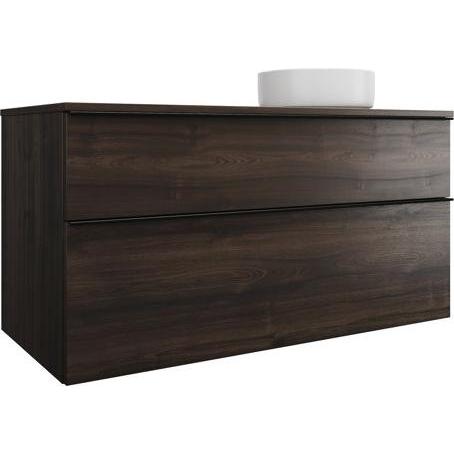 burgbad, Badmöbelset, Eqio Keramik-Aufsatzwaschtisch rechts, rund, inklusive Waschtischunterschrank, Breite 1200m