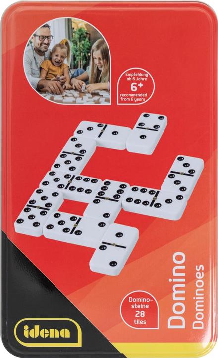 Actual product image Idena Domino game in metal box (German, 2 - 6 Players)