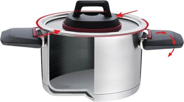 Actual product image Maestro MR-3530-6 Topfset mit Klappgriffen 6 Stück (24 cm, Pan set + pot set, Stainless steel)