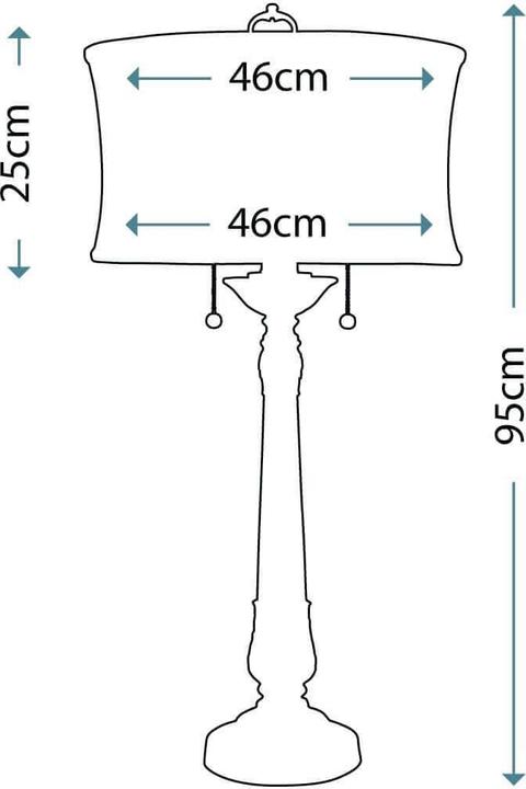 Image du produit Elstead Lighting Presidential lampe de table E27 double étain ivoire gris blanc (E27)