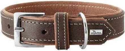 Produktbild Hunter Halsband Porto, dunkelbraun/cognac (45, Hund)