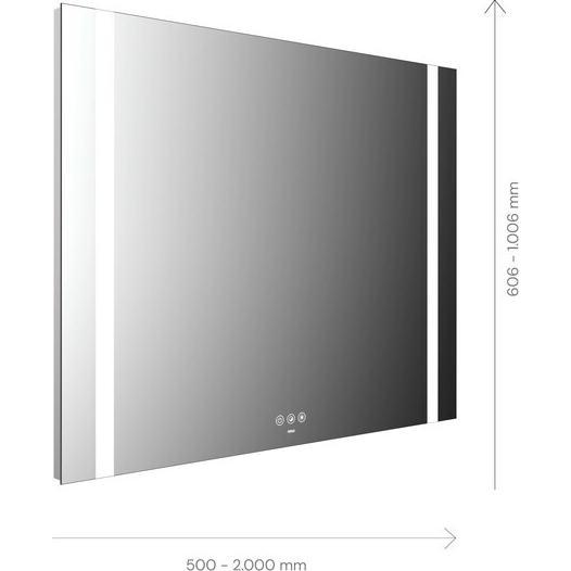 Thumbnail - Emco, Spiegelschrank, MI 500+ LED-Lichtspiegel, zwei Lichtausschnitte seitlich, Touch-Bedienfeld, Breite 1300mm, 1101