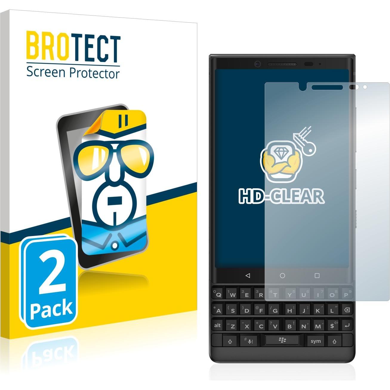 BROTECT Schutzfolie Displayschutz Displayschutzfolie Folie Klar Transparent (2 Stück, Blackberry KEY2), Smartphone Schut...