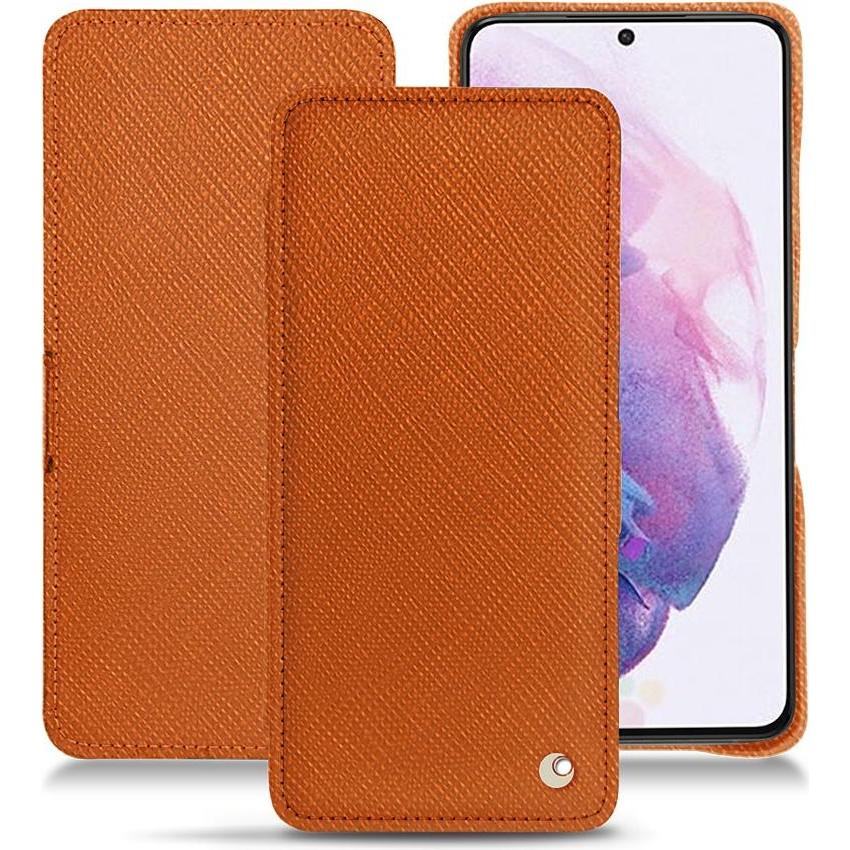 Noreve Lederschutzhülle horizontal (Samsung Galaxy S21), Smartphone Hülle, Orange