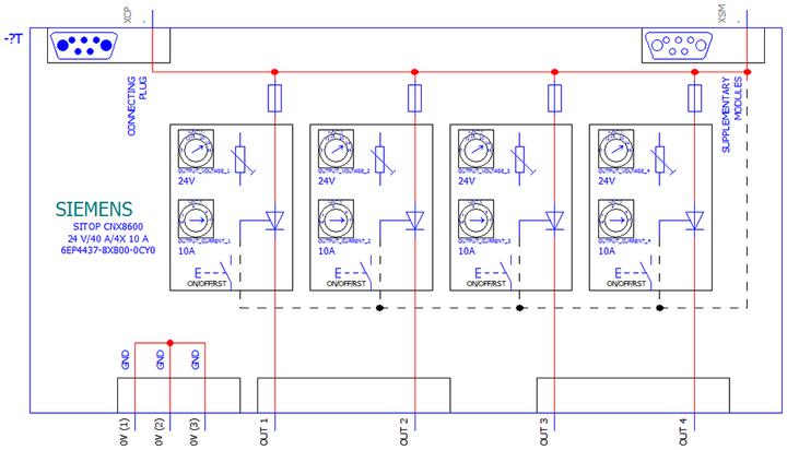 Produktbild Siemens Extension module SITOP CNX8600 24VDC 10A