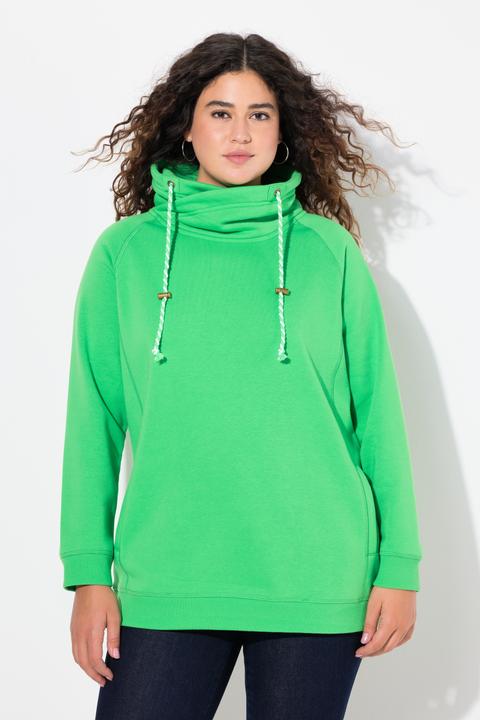 Actual product image Ulla Popken Drawstring Collar Long Sleeve Sweatshirt (42, 44)